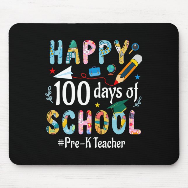 Alfombrilla De Ratón Divertido profesor 100° Día de la Escuela (Frente)