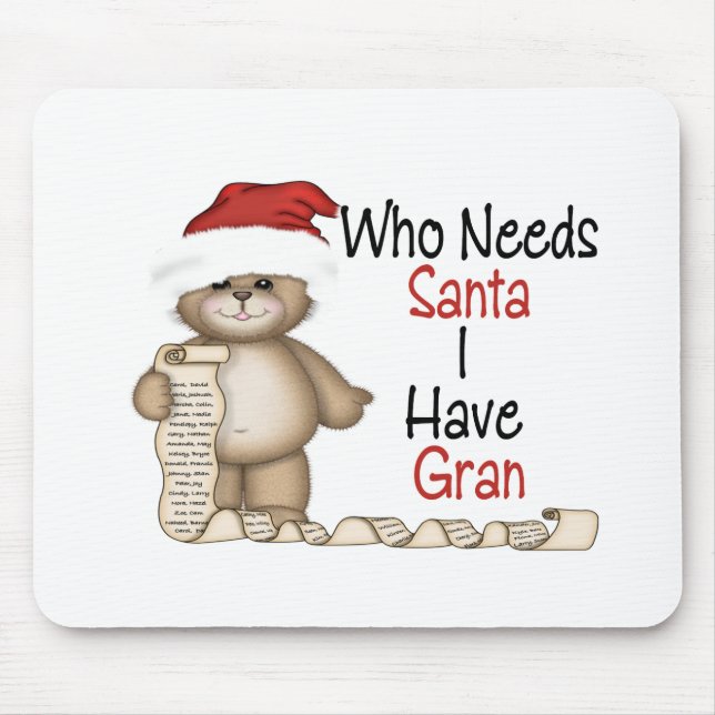 Alfombrilla De Ratón Divertido quién necesita a Santa Gran (Frente)