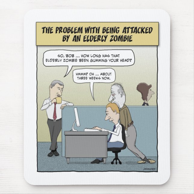 Alfombrilla De Ratón Divertido ratón: Ancianos Zombie (Frente)
