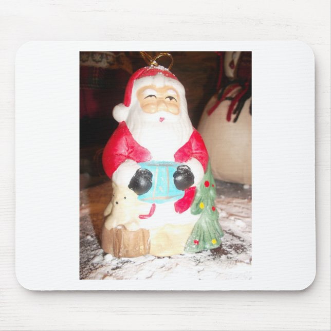 Alfombrilla De Ratón Divertido Santa con la impresión de arte de nieve (Frente)