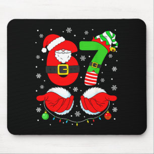 Alfombrilla De Ratón Divertido Seis Siete 67 Meme 6 7 Elfo Santa Navida