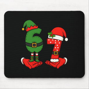 Alfombrilla De Ratón Divertido Seis Siete 67 Meme 6 7 Navidad Elfo Mano