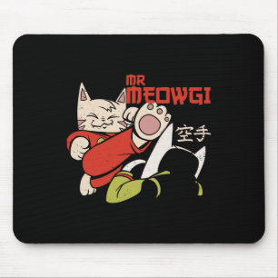 Alfombrilla De Ratón Divertido Sr Meowgi Karate Cat Meow Design Hombres