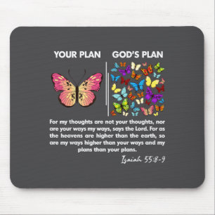 Alfombrilla De Ratón Divertido Tu Plan Y El Plan De Dios Mariposas Isaí