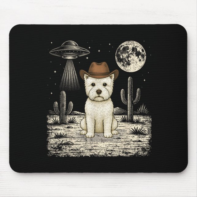 Alfombrilla De Ratón Divertido West Highland White Terrier Vaquero Occi (Frente)