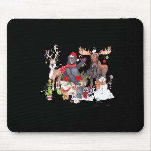 Alfombrilla De Ratón Divertidos Navidades de Woodland Critter se reúnen