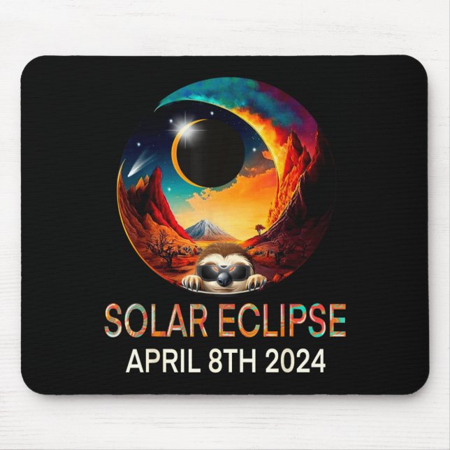 Alfombrilla De Ratón Diviértete con Sloth de Eclipse Solar Eclipse Sola (Frente)
