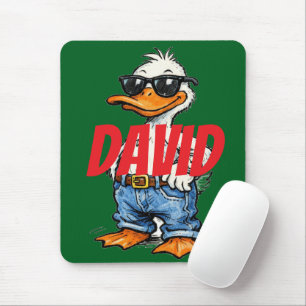 Alfombrilla De Ratón Diviértete con un pato de dibujos animados con mon