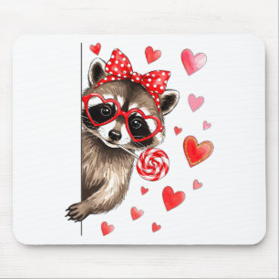 Alfombrilla De Ratón Diviértete Mapache Feral Día de San Valentín Humor