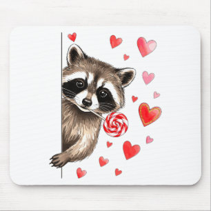 Alfombrilla De Ratón Diviértete Mapache Feral Día de San Valentín Sarcá
