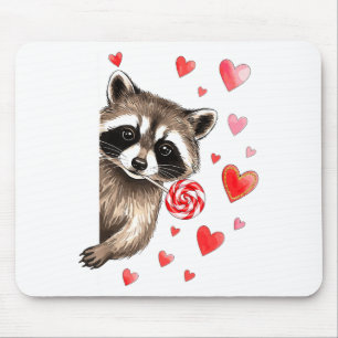 Alfombrilla De Ratón Diviértete Mapache Feral Día de San Valentín Sarcá