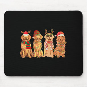 Alfombrilla De Ratón Diviértete Vintage Santa Perros Retriever Dorados