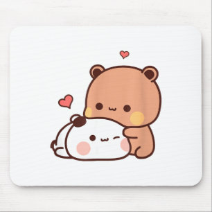 Alfombrilla De Ratón Diviertido Dulce Kawaii Kp Oso Panda Abrazo Pareja