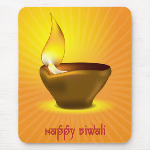 Alfombrilla De Ratón Diwali Diya - lámpara de aceite para la