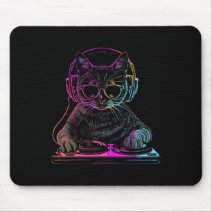 Alfombrilla De Ratón Dj Cat Edm Techno House Music Funny Cat Lover