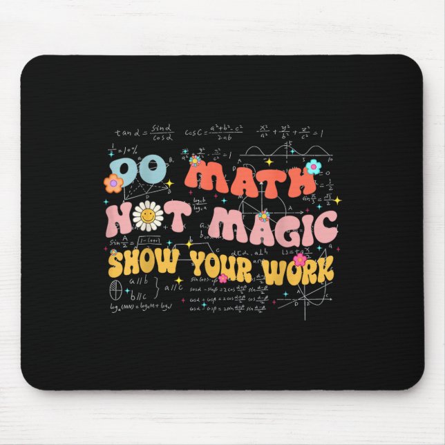 Alfombrilla De Ratón Do Math Not Magic Retro Math Teacher Gift Funny Qu (Frente)