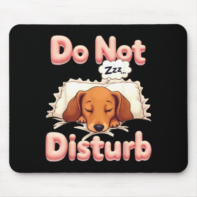 Alfombrilla De Ratón Do Not Disturb Wiener Dog Funny Dachshund Pajamas  (Frente)