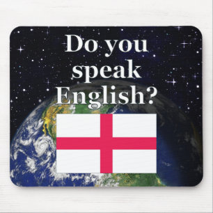 Alfombrilla De Ratón Do you speak English? in English. Flag & Earth