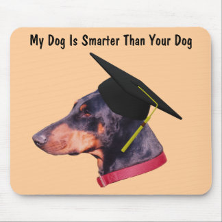 Alfombrilla De Ratón Doberman mi perro más inteligente que el gracioso
