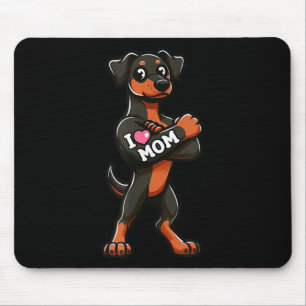 Alfombrilla De Ratón Doberman Pinscher Amo A Mamá Tatuaje De Perro Grac