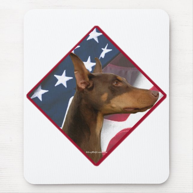 Alfombrilla De Ratón Doberman Pinscher Flag 2 (Frente)