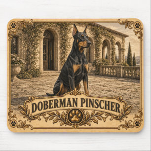 Alfombrilla De Ratón Doberman Pinscher, perro vintage de herencia