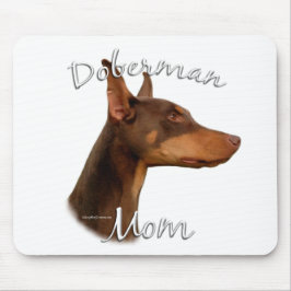Alfombrilla De Ratón Doberman Pinscher (rojo) Mamá 2
