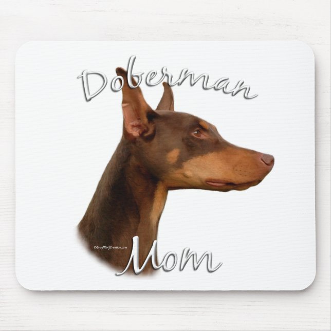 Alfombrilla De Ratón Doberman Pinscher (rojo) Mamá 2 (Frente)