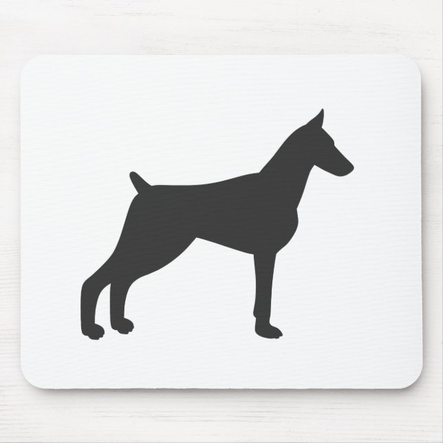 Alfombrilla De Ratón Doberman Pinscher Silhouette (Frente)