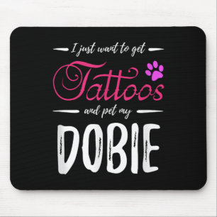 Alfombrilla De Ratón Dobie Dog Lover Tattoo Shirt Funny Doberman Dog Mo