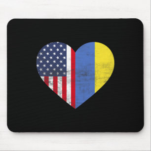 Alfombrilla De Ratón Doble Ciudadanía Estados Unidos Ucrania Corazón Am