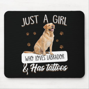 Alfombrilla De Ratón Dog Lover Sólo Un Chica que ama los tatuajes del