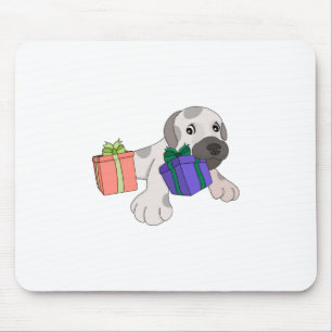 Alfombrilla De Ratón Dog Playing with Gift Boxes