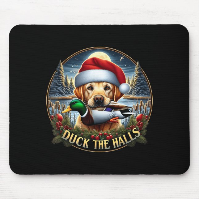 Alfombrilla De Ratón Dog Santa Duck Hunting Christmas Funny Adventure A (Frente)