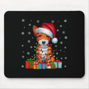 Alfombrilla De Ratón Dog Ugly Xmas enciende Santa Hat Toy Fox Terrier D
