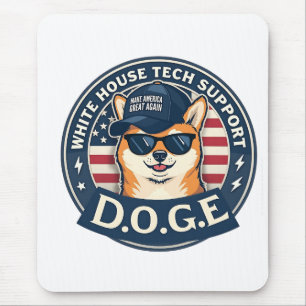 Alfombrilla De Ratón Doge de apoyo técnico de la Casa Blanca