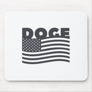 Alfombrilla De Ratón Doge Patriótico Americano Trump Eficiencia
