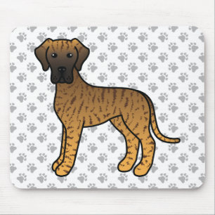 Alfombrilla De Ratón Dogo Gran Danés atigrado de dibujos animados lindo