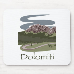 Alfombrilla De Ratón Dolomitas italianas Diseño de senderismo Viaje Los