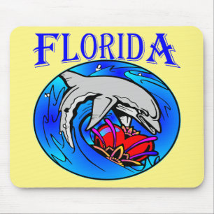 Alfombrilla De Ratón Dolphin & Heart de Florida #USAPatriotGraphics ©