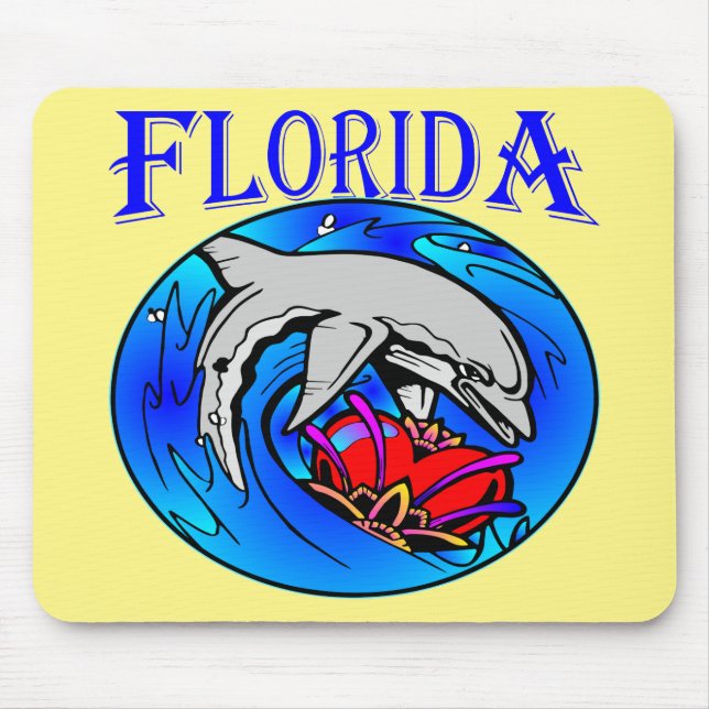 Alfombrilla De Ratón Dolphin & Heart de Florida #USAPatriotGraphics © (Frente)