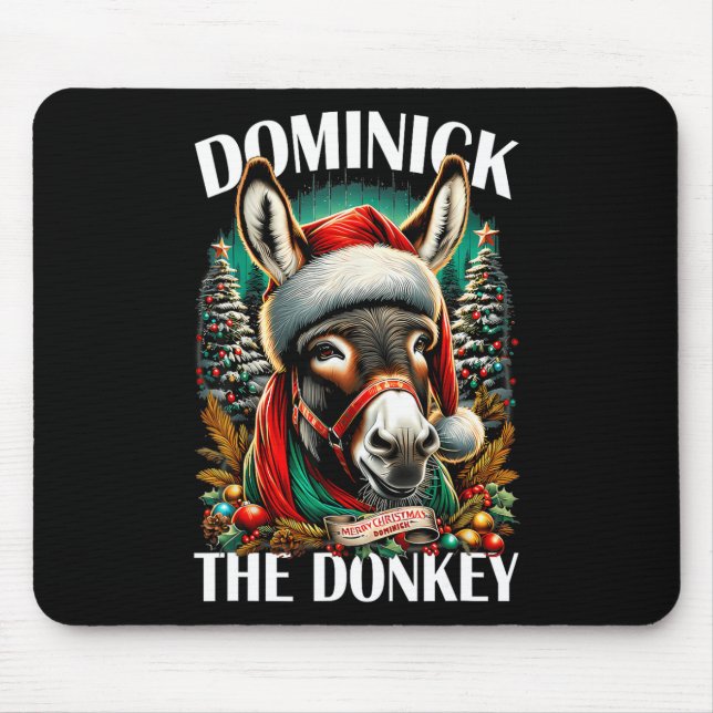 Alfombrilla De Ratón Dominick El burro Navidades graciosos Cristo itali (Frente)