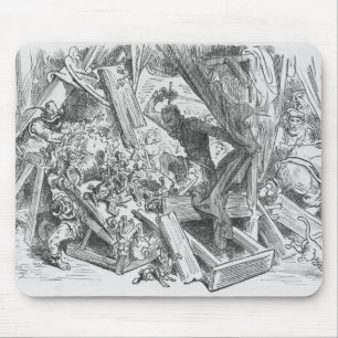 Alfombrilla De Ratón Don Quijote que lucha las marionetas