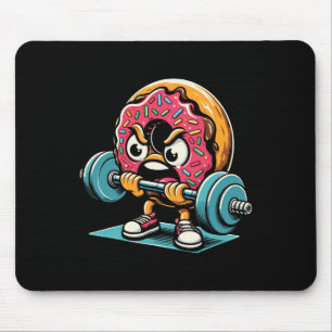 Alfombrilla De Ratón Dona levantando pesas divertido gimnasio entrenami
