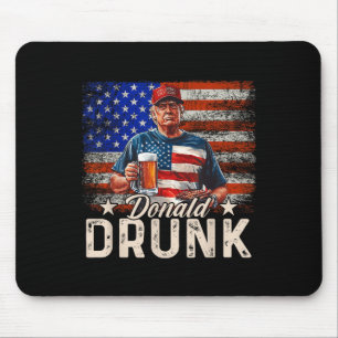 Alfombrilla De Ratón Donald Drunk Trump Bebe Cerveza 4 De Julio Estadou