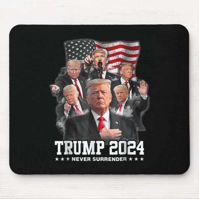 Alfombrilla De Ratón Donald J Trump 2024 Nunca Rendirse  (Frente)