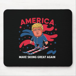 Alfombrilla De Ratón Donald Trump esquiando a Estados Unidos - Hacer qu