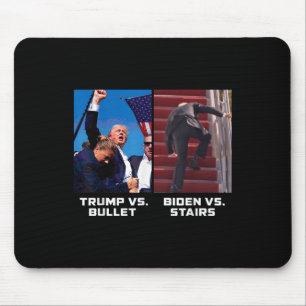 Alfombrilla De Ratón Donald Trump vs. Bullet Biden vs Stairs Funny Trum