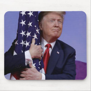 Alfombrilla De Ratón Donald Trump y la bandera de EE. UU.