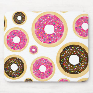 Alfombrilla De Ratón Donas Modernas Divertidas Rosadas y Marrón con Spr